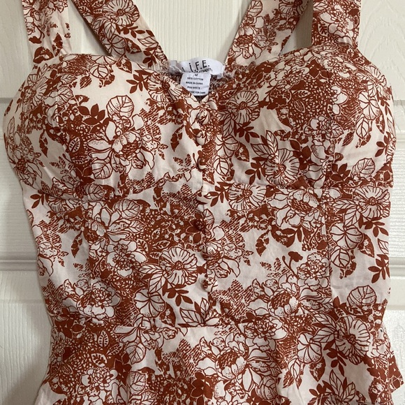 brown and cream babydoll tank top - Picture 2 of 4